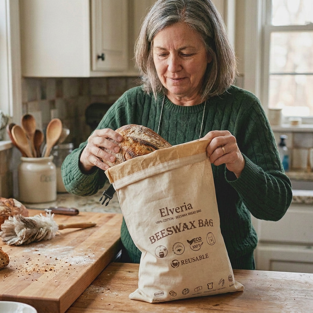 Premium 100% Cotton-Beeswax Bread Bag