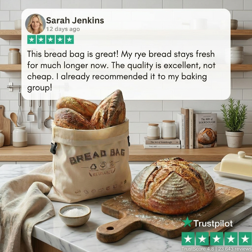 Premium 100% Cotton-Beeswax Bread Bag