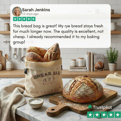 Premium 100% Cotton-Beeswax Bread Bag