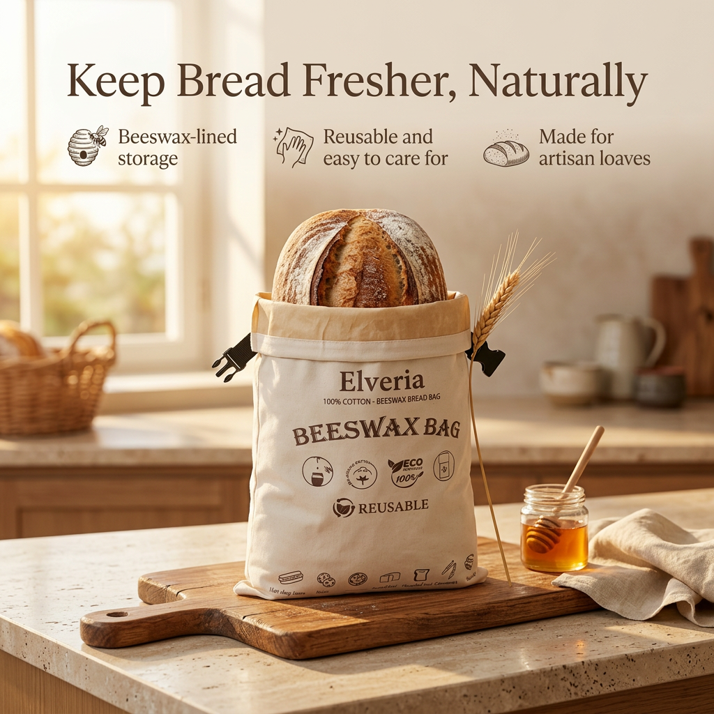 Premium 100% Cotton-Beeswax Bread Bag