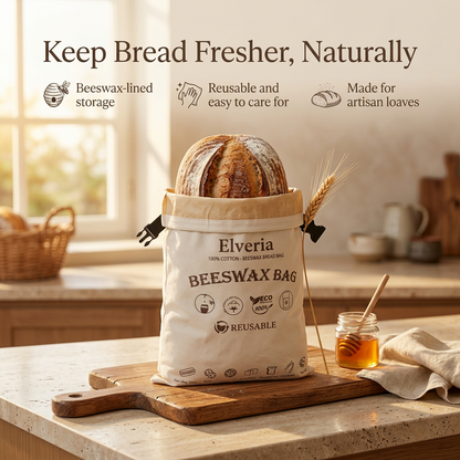 Premium 100% Cotton-Beeswax Bread Bag