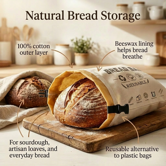 Premium 100% Cotton-Beeswax Bread Bag