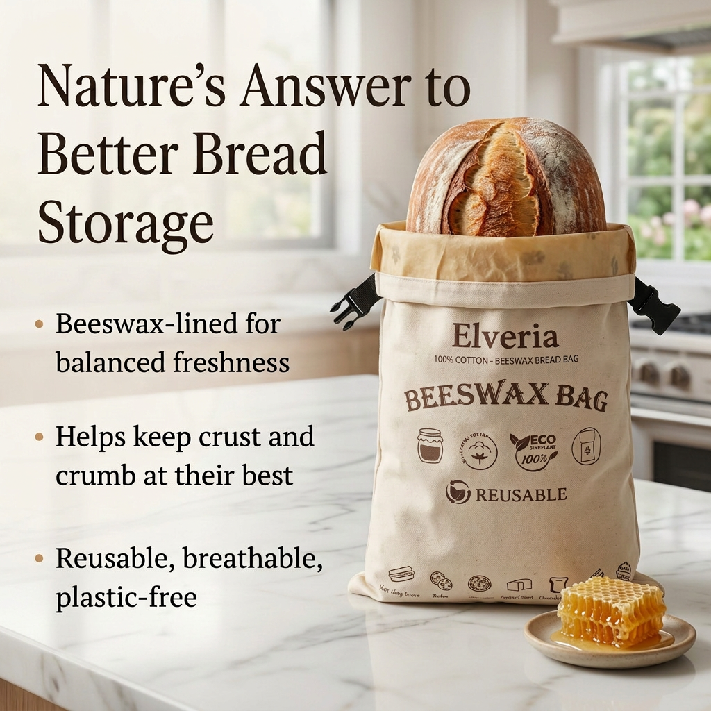 Premium 100% Cotton-Beeswax Bread Bag