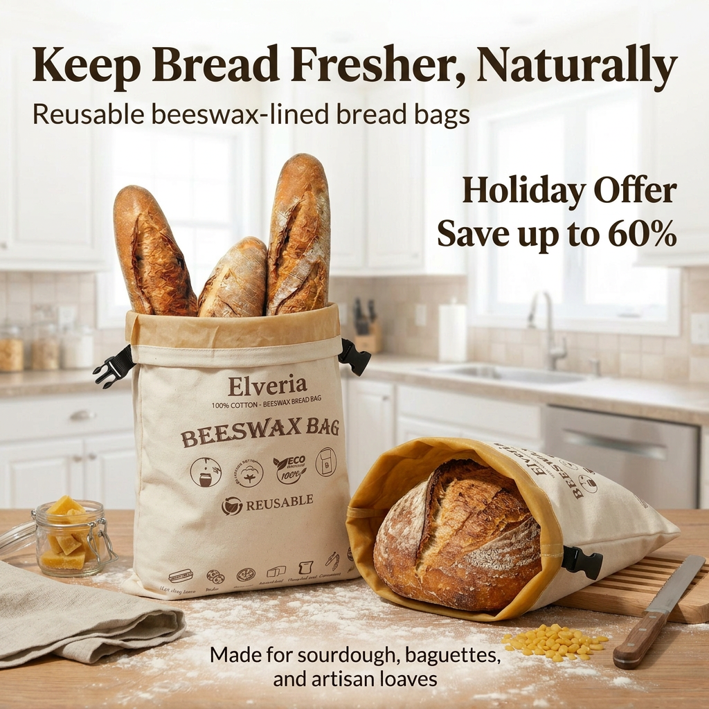Premium 100% Cotton-Beeswax Bread Bag