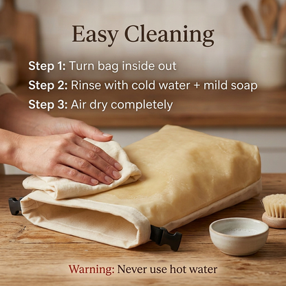 Premium 100% Cotton-Beeswax Bread Bag