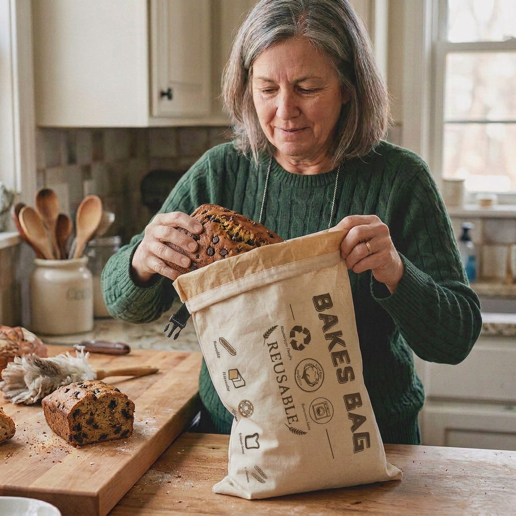 Premium 100% Cotton-Beeswax Baked Goods Bag