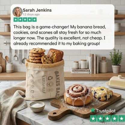 Premium 100% Cotton-Beeswax Baked Goods Bag