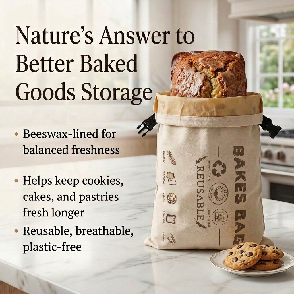 Premium 100% Cotton-Beeswax Baked Goods Bag